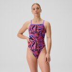 Maillot de bain femme club training turnback imprim� violet / rose