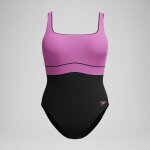 Maillot de bain femme effet galbant contour eclipse noir / rose