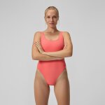 Maillot de bain femme textur� � dos en u deep corail