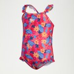 Maillot de bain fille digital  fines bretelles  volants rose / jaune