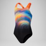 Maillot de bain fille digital placement powerback pour filles noir / rouge