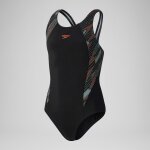 Maillot de bain fille hyperboom splice muscleback pour filles noir / vert campagne / nectarine