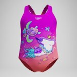 Maillot de bain fille imprim� num�rique rose / corail