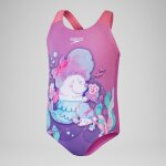 Maillot de bain fille  imprim numrique pour filles rose kiki / ptale / caribe