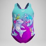 Maillot de bain fille imprim� num�rique violet / turquoise