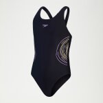 Maillot de bain fille placement muscleback noir / violet