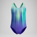 Maillot de bain fille placement splashback vert / violet