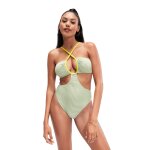 Maillot de bain flu3nte ajour� vichy vert