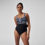Maillot de bain gainant femmes  imprim contour eclipse pour femmes noir / gris oxyd / blanc