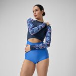 Maillot de bain  manches longues et jambes extra basses pour femmes bleu pica / bleu de svres