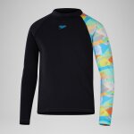 T - shirt rashguard garon  manches longues digital pour garons noir / bleu picton / bleu frappant