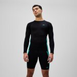 T - shirt rashguard homme endurance + max splice noir / turquoise