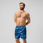Short de bain allover xpress lite panel 45 cm, hommes, bleu