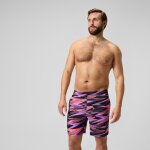 Short de bain allover xpress lite panel 45 cm, hommes, noir / rose