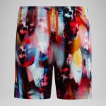 Short de bain garon 38 cm imprim noir / rouge