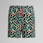 Short de bain gar�on 38 cm imprim� orange / vert