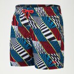 Short de bain garon digital 38 cm imprim noir / rouge / bleu