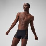 Short de bain hommes imprim duo logo pour hommes noir / vert campagne / nectarine