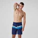 Short de bain imprim� lookout 45 cm, hommes, bleu / bleu marine