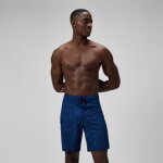 Short de bain long homme lookout 45 cm imprim� bleu marine / bleu