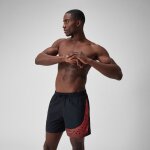 Short de bain medley  logo 16 ; pour hommes noir / rouge sirne