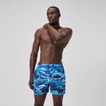 Short de bain redondo edge imprim 40 cm, hommes, bleu marine / bleu