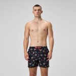 Short de bain redondo edge imprim 40 cm, hommes, noir / orange