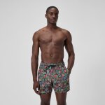 Short de bain redondo edge imprim 40 cm, hommes, noir / orange