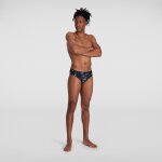 Slip de bain allover homme 7 cm noir / gris