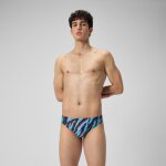 Slip de bain hommes 5 cm allover digital pour hommes noir / bleu picton / rouge sirne