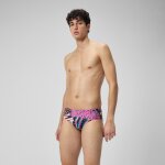 Slip de bain hommes 8 cm allover digital pour hommes noir / vert matcha / rouge sirne