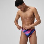 Slip de bain homme club training imprim� 5 cm bleu / rose