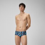 Slip de bain hommes pour entra�nement en club 13, 5 cm allover noir / bleu picton / rouge sir�ne