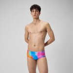 Slip de bain hommes pour entranement en club 13, 5 cm allover rose kiki / jus de citron / bleu picton ...