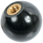 Bouton boule diamètre 25 mm, bakélite, à trou borgne taraudé m6 insert laiton Bouton boule diamètre 25 mm, bakélite, à trou borgne taraudé m6 insert laiton