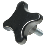 Bouton croisillon diamètre 80 mm, bakélite, à tige filetée m12 x 40 mm, en acier zingué Bouton croisillon diamètre 80 mm, bakélite, à tige filetée m12 x 40 mm, en acier zingué