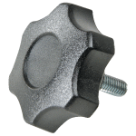 Bouton etoile diamètre 40 mm, en nylon, à tige filetée m8 x 20 mm, en acier zingué Bouton etoile diamètre 40 mm, en nylon, à tige filetée m8 x 20 mm, en acier zingué
