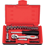 Coffret de 12 douilles 1 / 4 6 pans, cliquet et accessoires - 30 pièces Coffret de 12 douilles 1 / 4 6 pans, cliquet et accessoires - 30 pièces