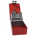 Coffret de 14 tarauds machine droits de m3  m12, hss, iso r529 et 7 forets extra courts din 1897
