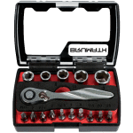 Coffret de 16 pices, douilles et embouts de vissage 1 / 4''