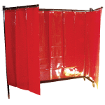 Ecrans de soudage 3 volets, mont�s sur roulettes