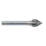 Fraise lime rotative carbure conique 60° Ø tête 3 mm, Ø queue 3 mm, taille brise - copeaux Fraise lime rotative carbure conique 60° Ø tête 3 mm, Ø queue 3 mm, taille brise - copeaux