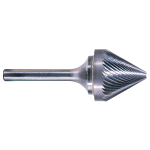 Fraise lime rotative carbure conique 60° Ø tête 16 mm, Ø queue 6 mm, taille simple Fraise lime rotative carbure conique 60° Ø tête 16 mm, Ø queue 6 mm, taille simple