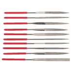 Jeu de 10 limes aiguille diamantes, longueur 140 mm, grain d126