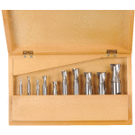 Jeux de fraises 2 dents, s�rie courte, queue cylindrique, coupe au centre, h�lice � 30�, hssco8