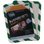 Lot de 2 pochettes magntiques a4 magnet solo vert / blanc