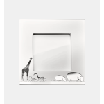 Cadre  photo en bois et mtal argent - pour photo de 9 x 9 cm - savane