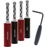 Audioquest fiches banane suregrip 100 argent (lot de 8) + g2 bobine 10 m blanc