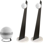 Cabasse pack io3 blanc mat sur pied noir + the pearl sub blanc mat
