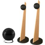 Cabasse pack io3 noir mat sur pied chne + the pearl sub noir mat